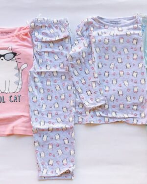 Pijamale fete Cool Cat set 2 buc